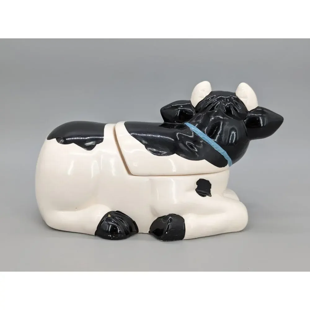 Vintage Ceramic Black White Farm 11